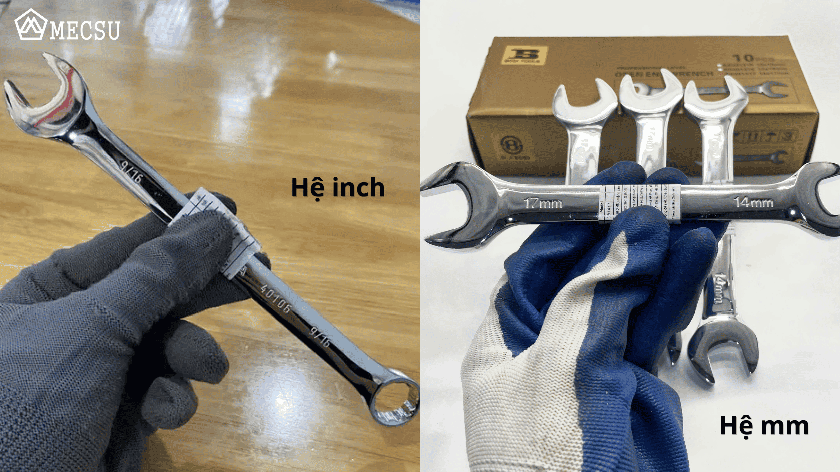 Cờ lê hệ inch và mm phổ biến trong công nghiệp